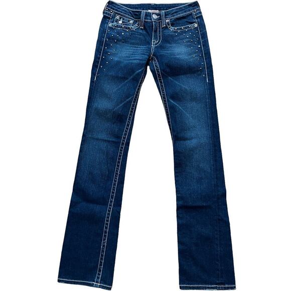 Key Closet KC Art Collection Studded Embellished Denim Jeans Womens Size 27 NEW - Picture 2 of 13